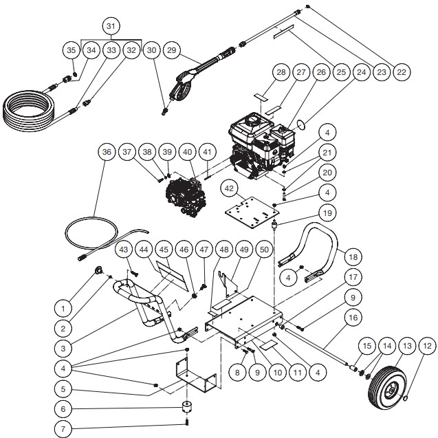 Grainger GA-3200-0DMM 822TM6 pressure washer parts and manual